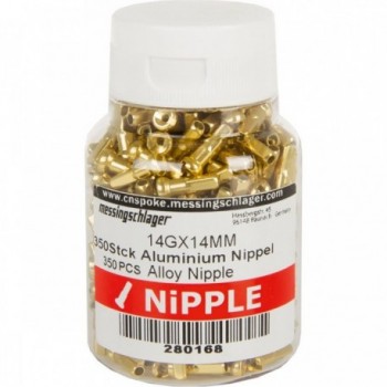 Aluminium Nippli in Gold 14 mm 14G - 400 Stück Dose - 2