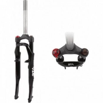 Fourche à ressort 28' pour vélo avec V-brake/disque, lock-out et précharge 45mm - 1