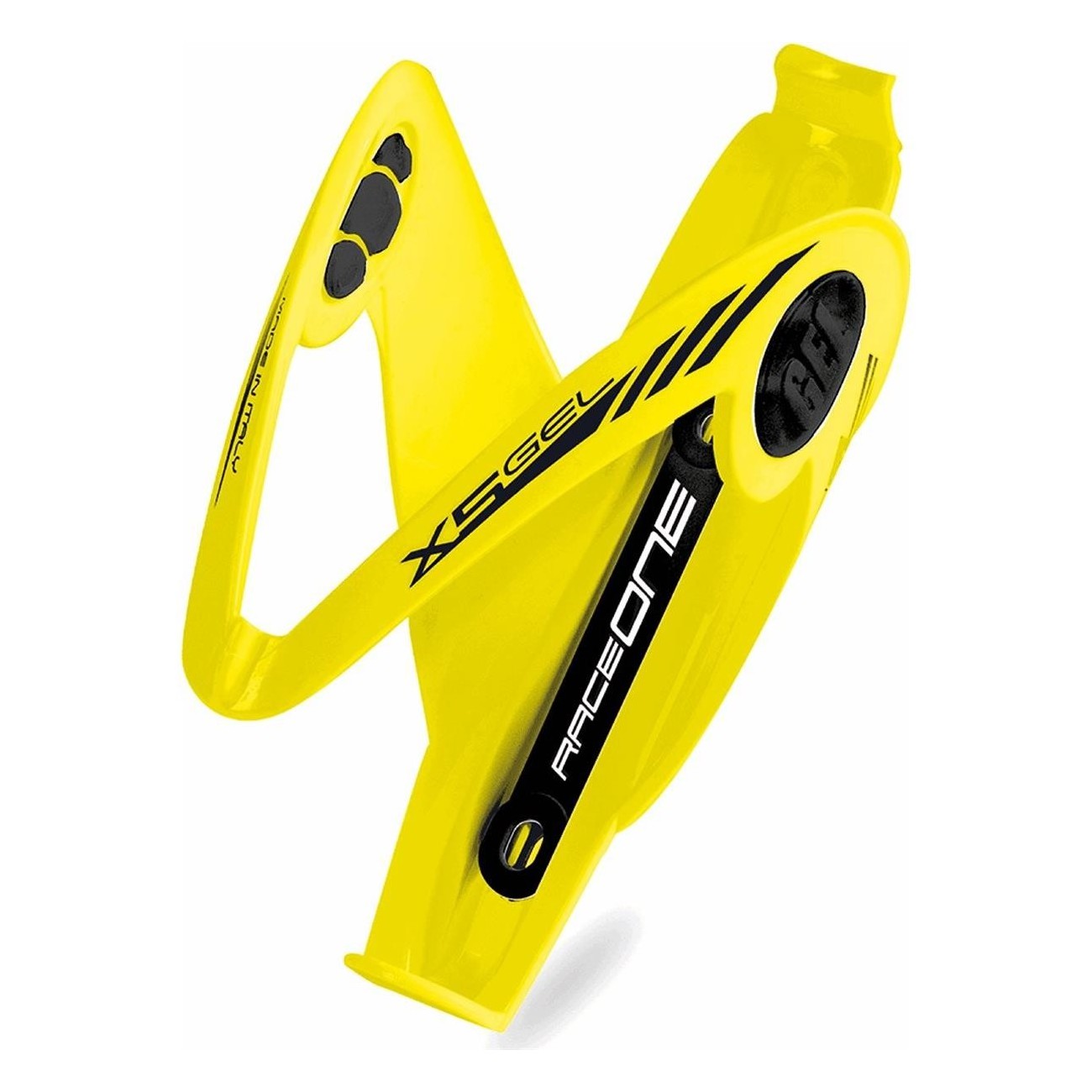 X5 Polycarbonate Bottle Cage Yellow/Black 35g - RaceOne, Lightweight & Durable - 1