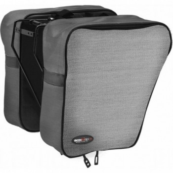 Sacs Latéraux Boninbike 30L Gris avec Crochets et Inserts Réfléchissants - 1