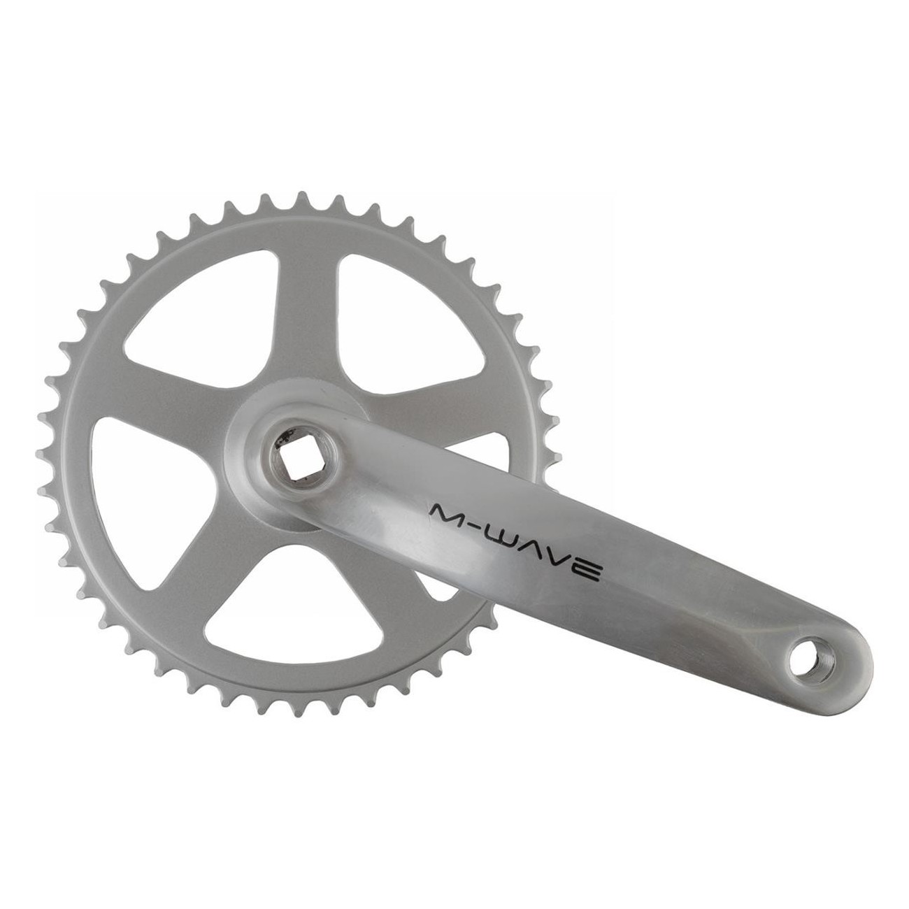 M-Wave 1-Speed Crankset Aluminum and Steel 44T, 170mm, Silver, JIS - 1