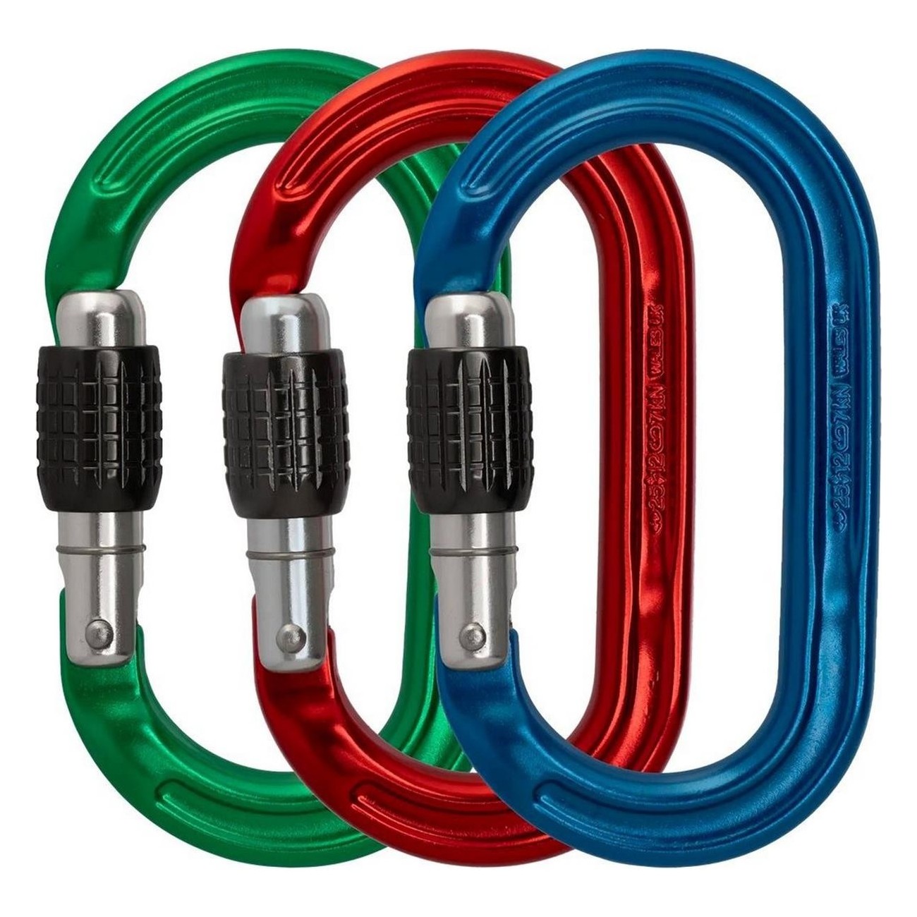 Connettori Ultra O con Chiusura a Vite - Set di 3 Moschettoni Simmetrici in Blu, Rosso e Verde - 1 - Moschettoni - 5031290202367