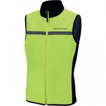 Reversible Windproof Cycling Gilet Blue-Yellow Size S-M, Compact & High Visibility - 1