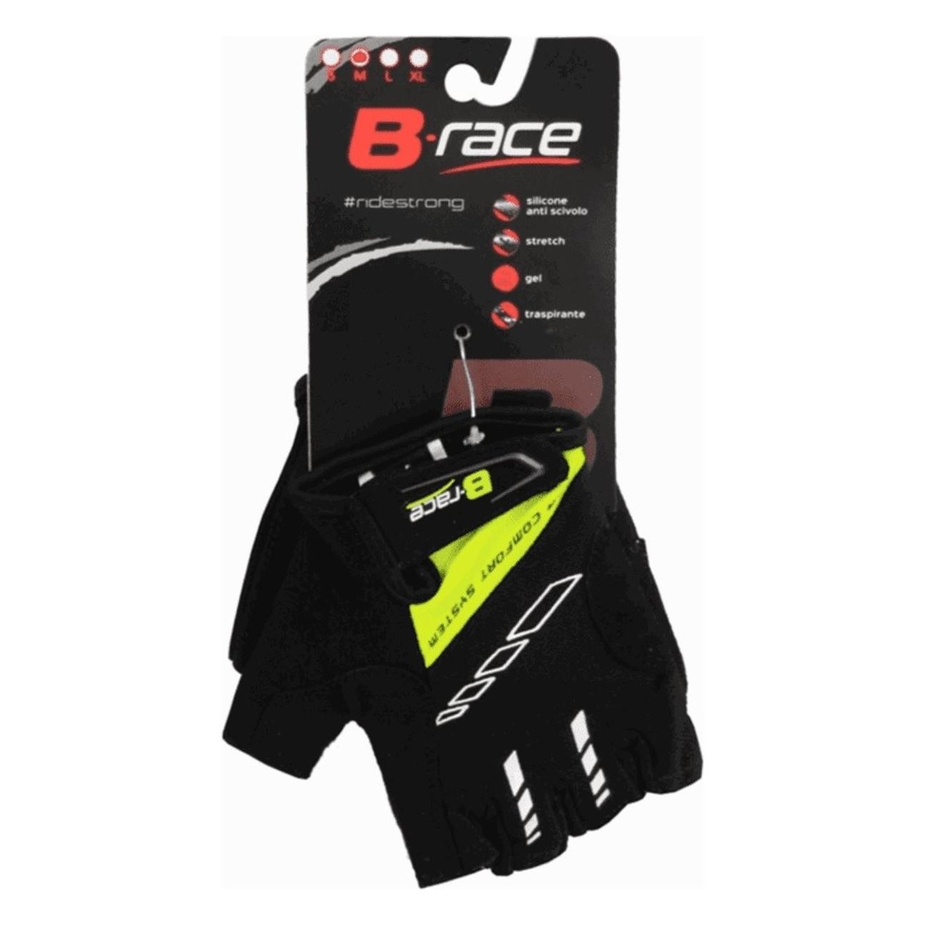 Summer Short Bump Gel Gloves Black/Lime Size M with Ventilation and Padding - 3