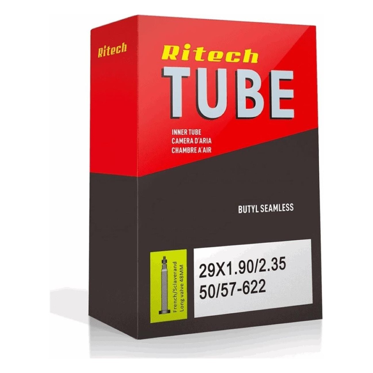 Ritech 29x1.90/2.35 Inner Tube with 48mm Threaded Presta Valve - 1