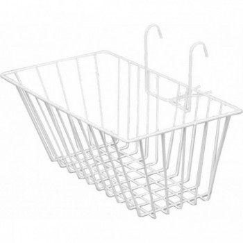 Cesta Delantera Media de Hierro Blanco para Bicicleta 33x23x15 cm - 1