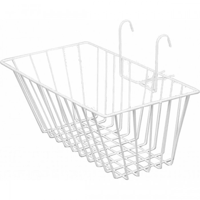 Cesta Delantera Media de Hierro Blanco para Bicicleta 33x23x15 cm - 1