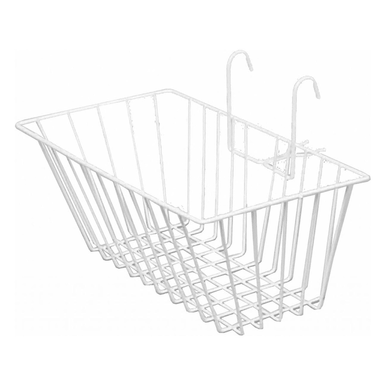 Cesta Delantera Media de Hierro Blanco para Bicicleta 33x23x15 cm - 1