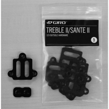 Piastra Filettata 5 Fori per Scarpe Ciclismo GIRO TREBLE II e SANTE II - 2 Pezzi Compatibili con Tacche MTB e Corsa - 1 - Altro 