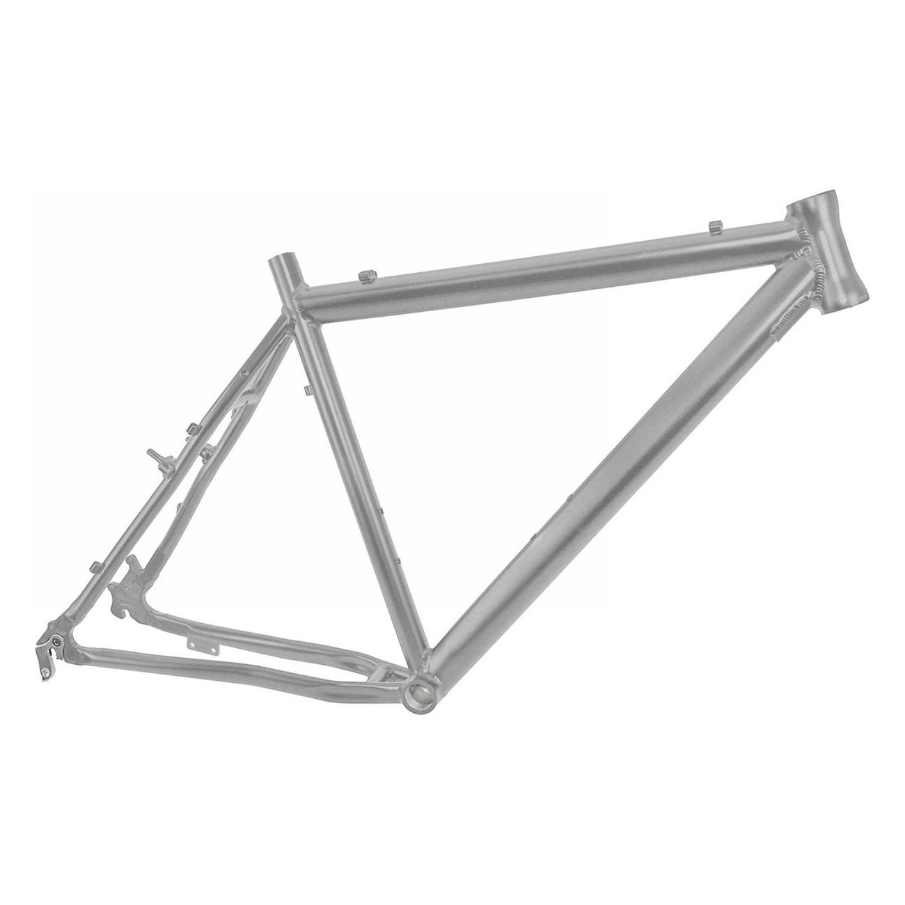 Raw Aluminum 6061 Trekking Frame with Interchangeable Dropouts, 51 cm Height - 1