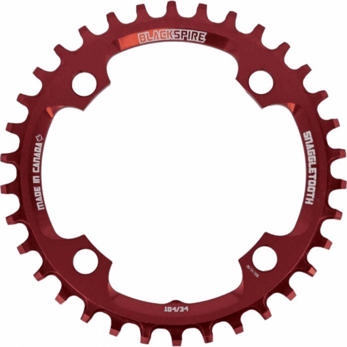 Corona MTB Snaggletooth 30T 104BCD Roja 11/12 Velocidades, Compatible SH12 y SRAM - 1