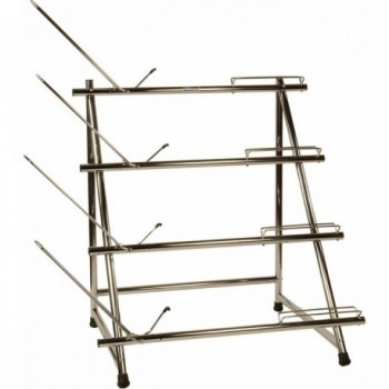 4-Tier Bicycle Display Stand Silver 130x93x136 cm - BiciSupport - 1