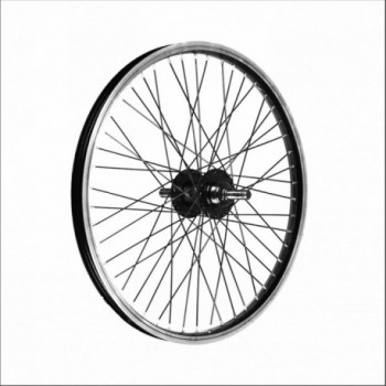 20' Black Aluminum BMX Rear Wheel, 48 Holes, 1 Speed, 14mm Axle - 1