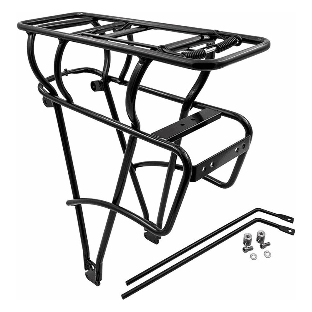 Black Aluminum Bosch Bike Rack with Battery Holder for 26/28 Inch Bikes, 25kg Capacity - 1