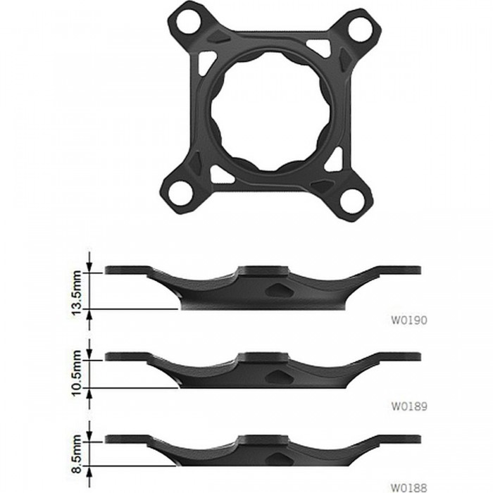 Spider TQ 1x BCD 104mm aus Aluminium - Schwarz, Kettenlinie 55mm - 1