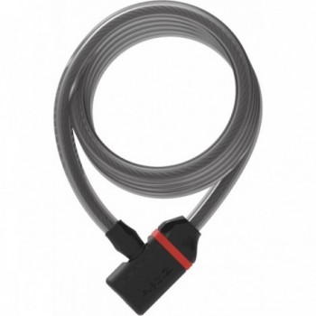 Cadenas à spirale K-Traz C8 12x1850mm Noir avec clé et support - 1