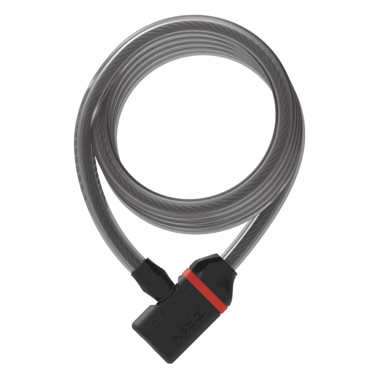 Cadenas à spirale K-Traz C8 12x1850mm Noir avec clé et support - 1