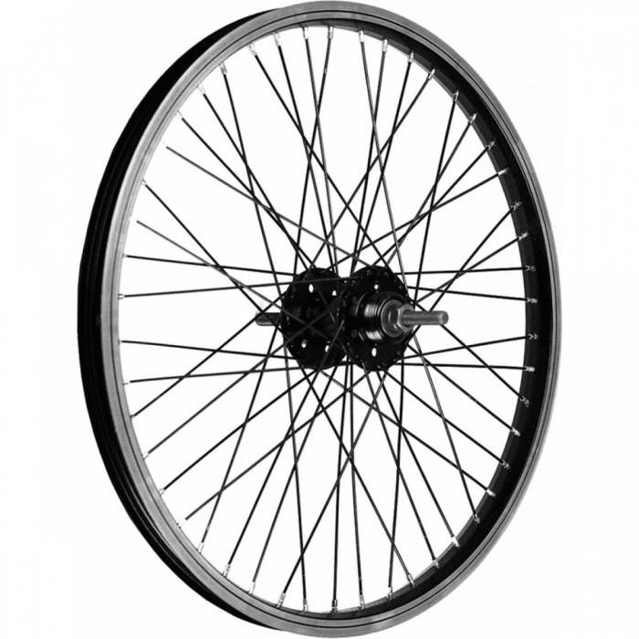 BMX Rear Wheel 20x1.75 Black Aluminum, 48 Spokes, 1 Speed - 1