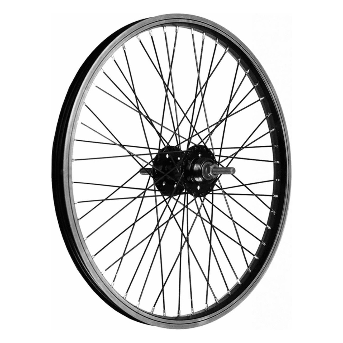 BMX Rear Wheel 20x1.75 Black Aluminum, 48 Spokes, 1 Speed - 1