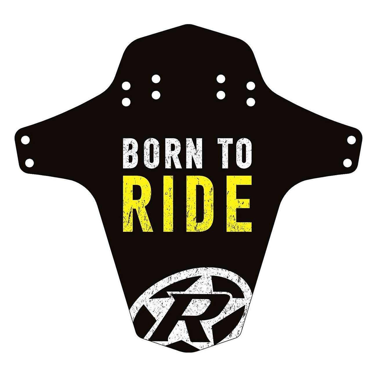 Garde-boue Reverse Born to Ride Noir/Jaune Clair - Montage Avant et Arrière, Léger et Personnalisable - 1