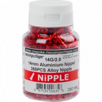 Nippel für Aluminium Speichen rot 14 mm - 400 Stück Packung - 2