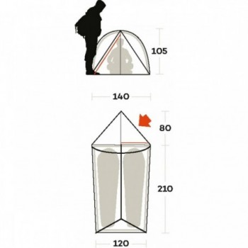 Tente Manaslu 2 places 4 saisons orange structure en duraluminium - 4