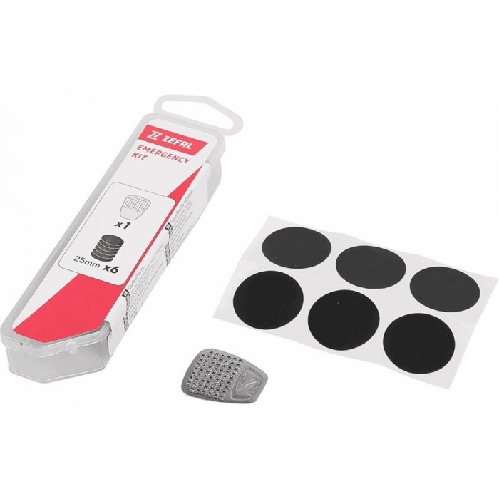 Emergency Kit with 6 Self-Adhesive Patches 25mm and Scraper for Quick Repairs - 1