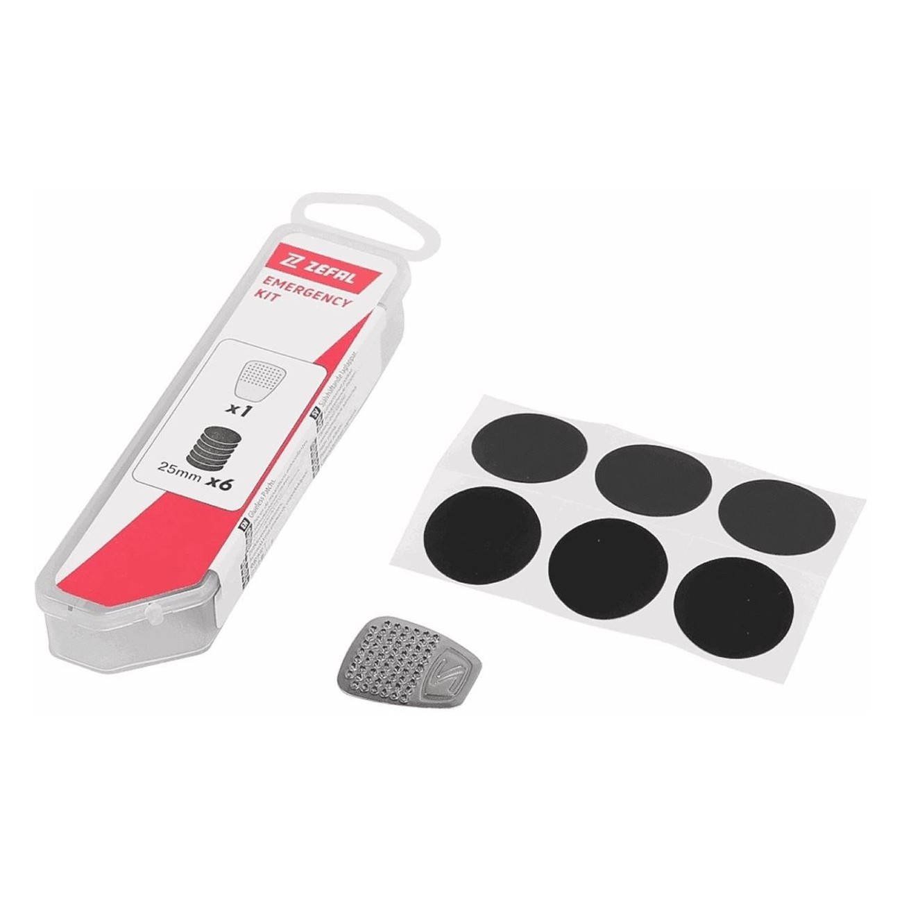 Emergency Kit with 6 Self-Adhesive Patches 25mm and Scraper for Quick Repairs - 1