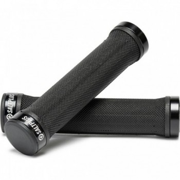 Puños Locked Negros Sin Flange para BMX - 100% Kraton, 136,5 mm - 1