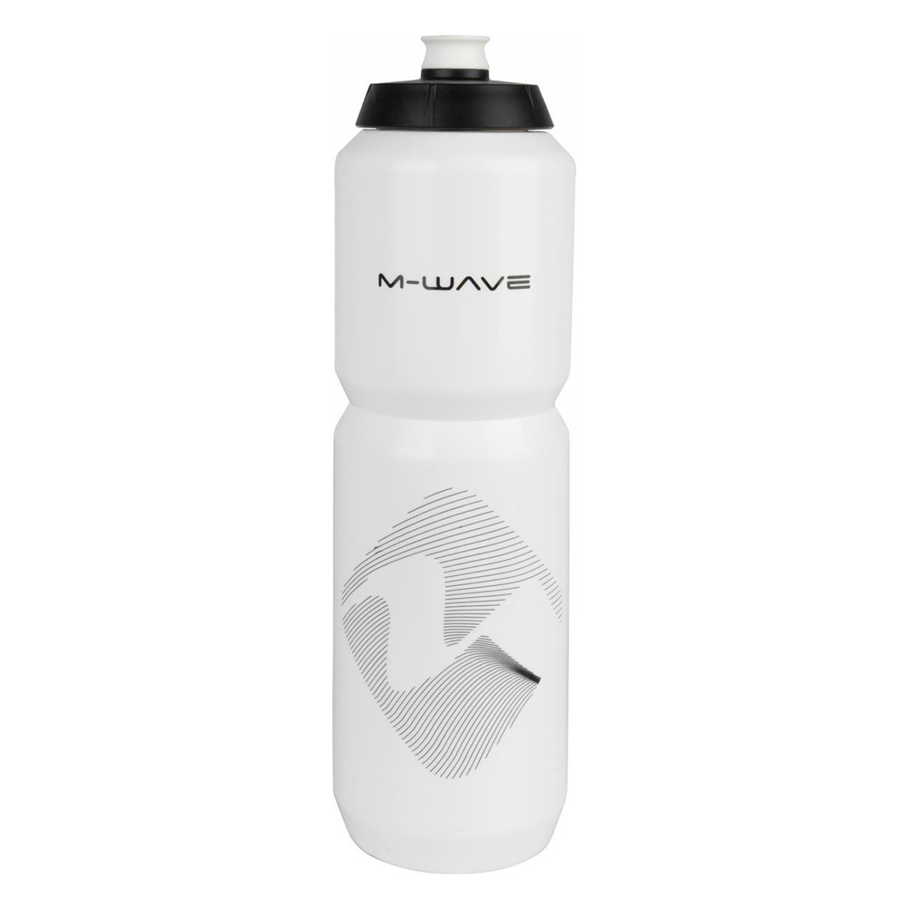 Borraccia M-WAVE PBO 1000 ml in Plastica Bianco/Nero - 3 - Borracce - 0887539036881