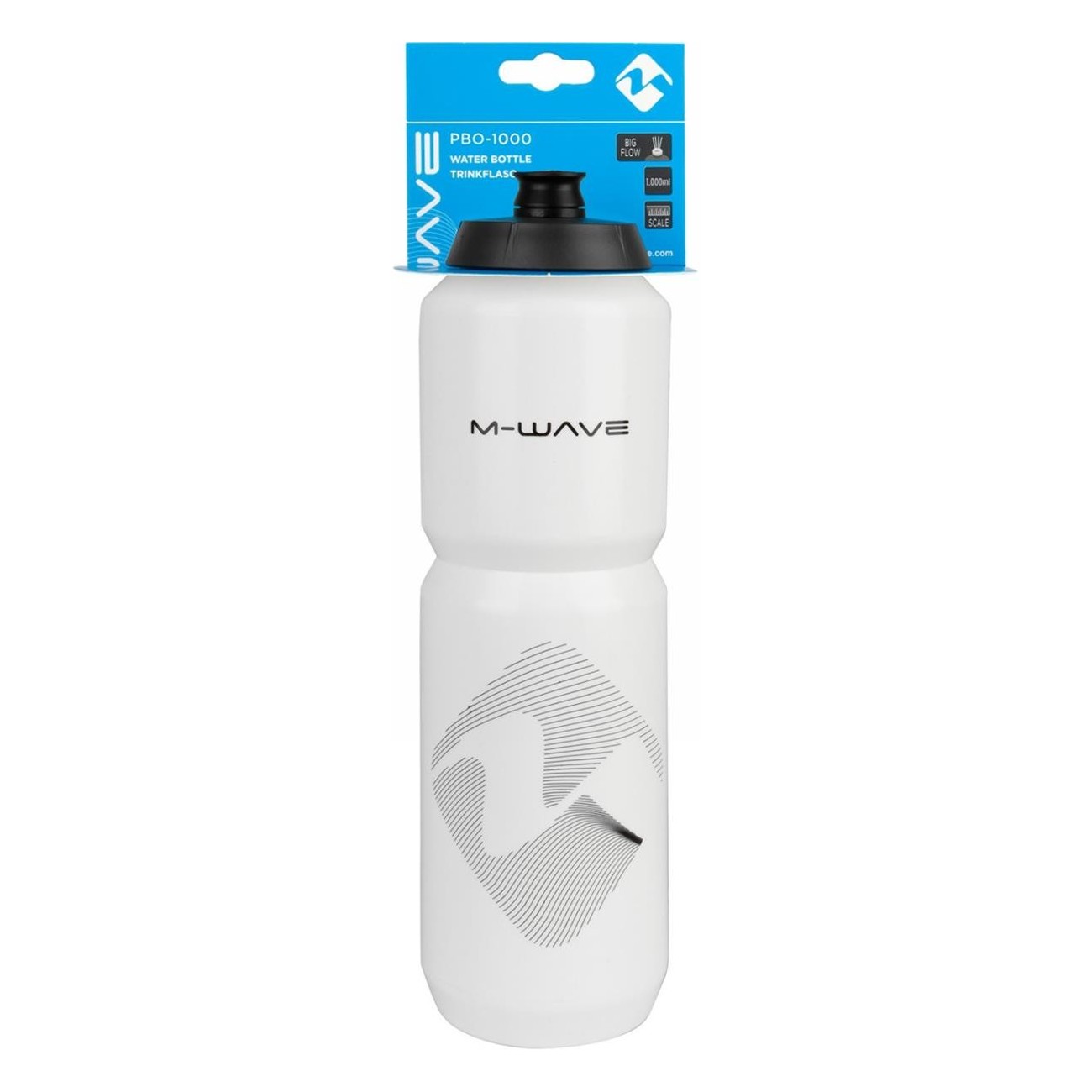 M-WAVE PBO 1000 ml Plastic Bottle White/Black - 4