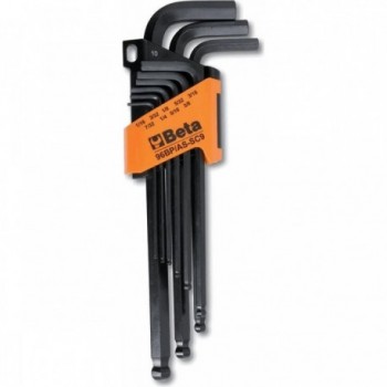 Beta 9-Piece Spherical Hex Key Set (Sizes 1/16-3/8) for Precision Work - 1