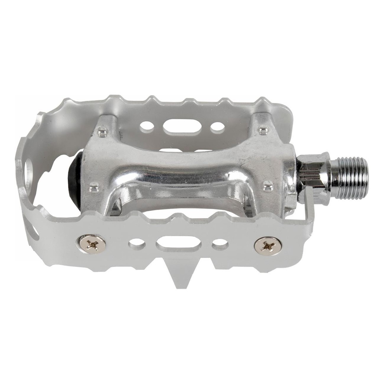 MTB Pedal aus eloxiertem Aluminium in Silber mit verchromter CR-MO Achse - 1