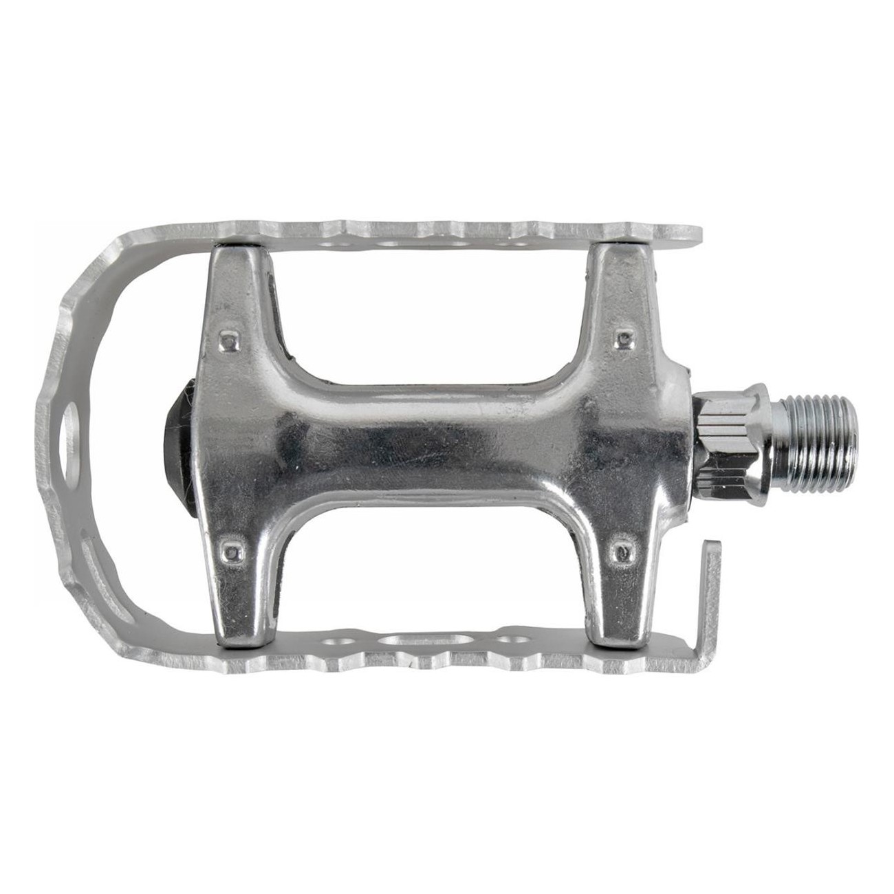 MTB Pedal aus eloxiertem Aluminium in Silber mit verchromter CR-MO Achse - 2