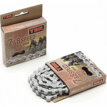 Yaban S-52RB Rustproof Chain 7/8 Speed, 116 Links, Compatible with Campagnolo, Shimano, SRAM - 1