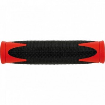 Coppia Manopole VELO 130mm Nero/Rosso con Comfort e Assorbimento Urti, Impugnatura Bicomponente D2 - 1 - Manopole - 401549341008