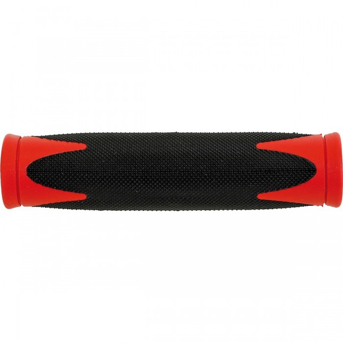 Coppia Manopole VELO 130mm Nero/Rosso con Comfort e Assorbimento Urti, Impugnatura Bicomponente D2 - 1 - Manopole - 401549341008