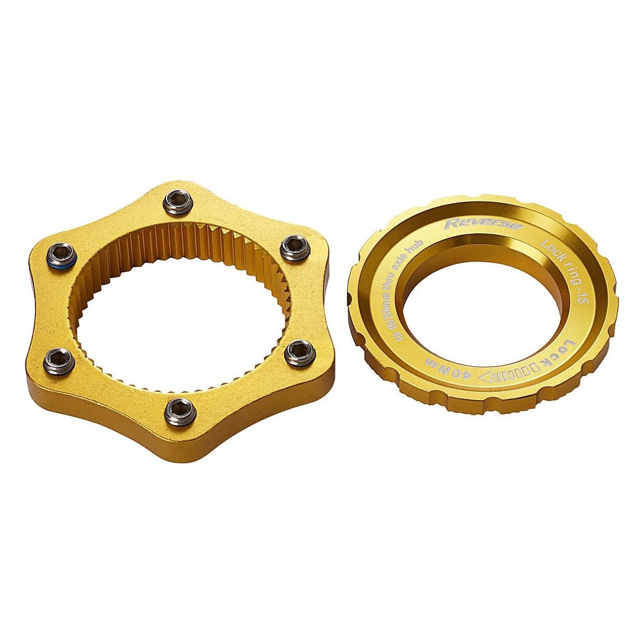 Gold Centerlock Adapter für 6-Loch Bremsen, leicht und robust aus Aluminium - 1