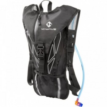 M-Wave Maastricht H2O 2L Trinkrucksack Schwarz/Grau mit Reflektierenden Streifen - 1