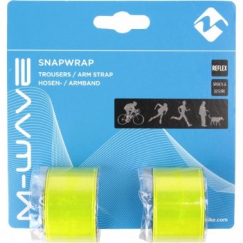 Coppia di Nastri Riflettenti Autoavvolgenti M-Wave Snapwrap Giallo Neon 30x340 mm - 3 - Alta visibilità - 4015493120209