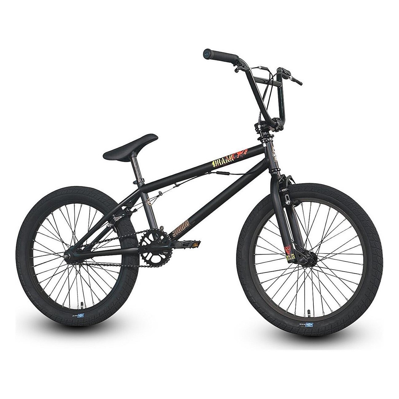 Bicyclette BMX SIBMX FS-1 Draak Noir Mat avec Système Rotor Odyssey G3 et Picots - 1