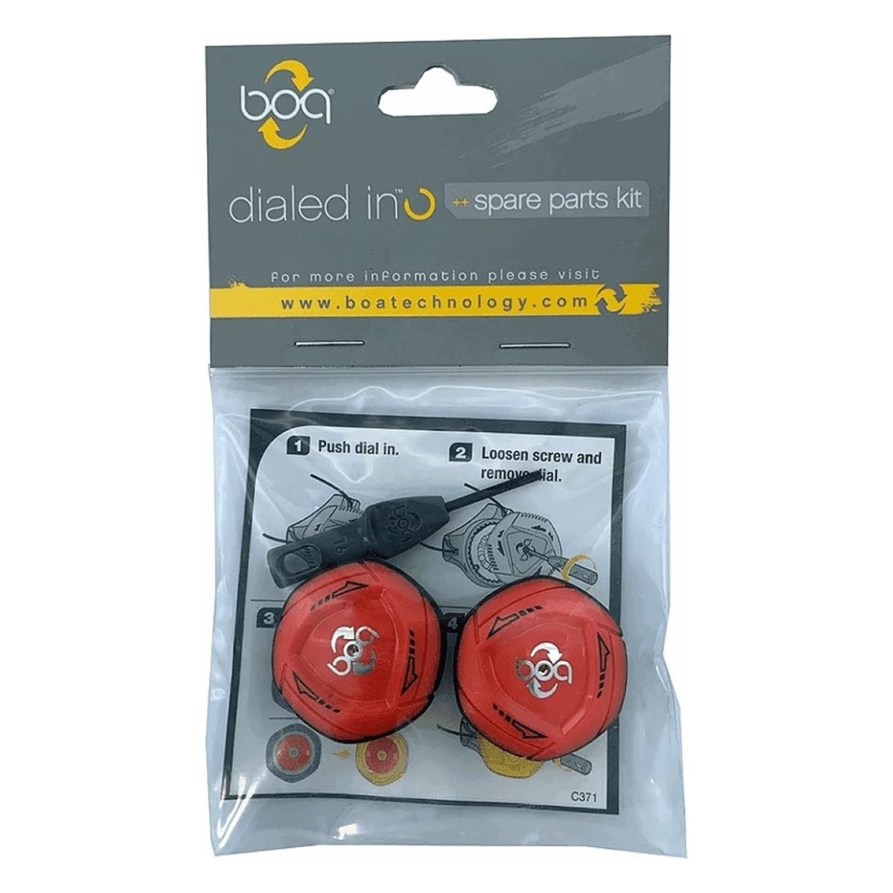 Red BOA IP1 Replacement Wheel Kit for GIRO Shoes with BOA Closure System - 1