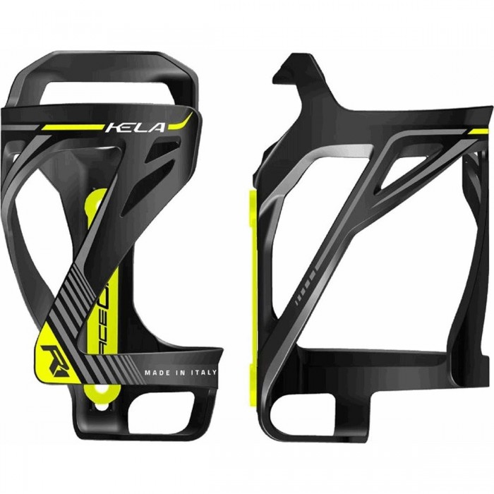 KELA Black/Yellow Polycarbonate Bottle Holder with Side Entry, 30g - RaceOne - 1