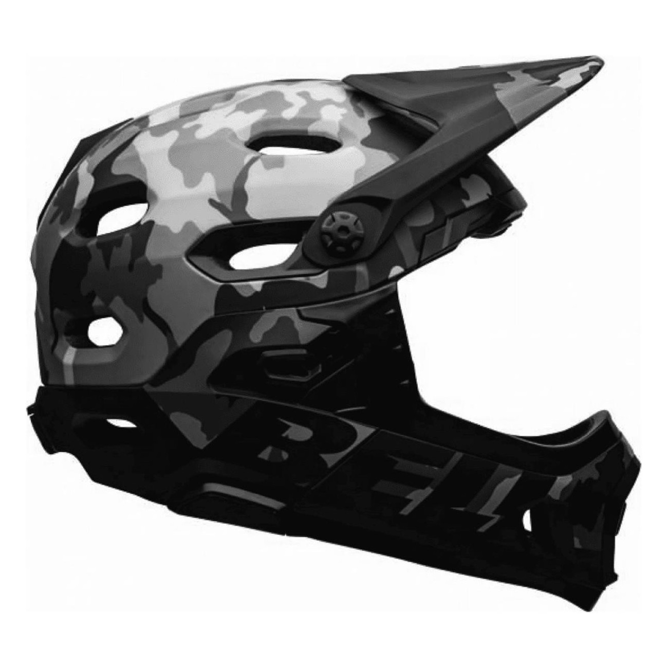 Casco Integrale Super DH Nero/Camo con MIPS, Taglia 58-62 cm, Certificato Downhill - 1 - Caschi - 0768686281747