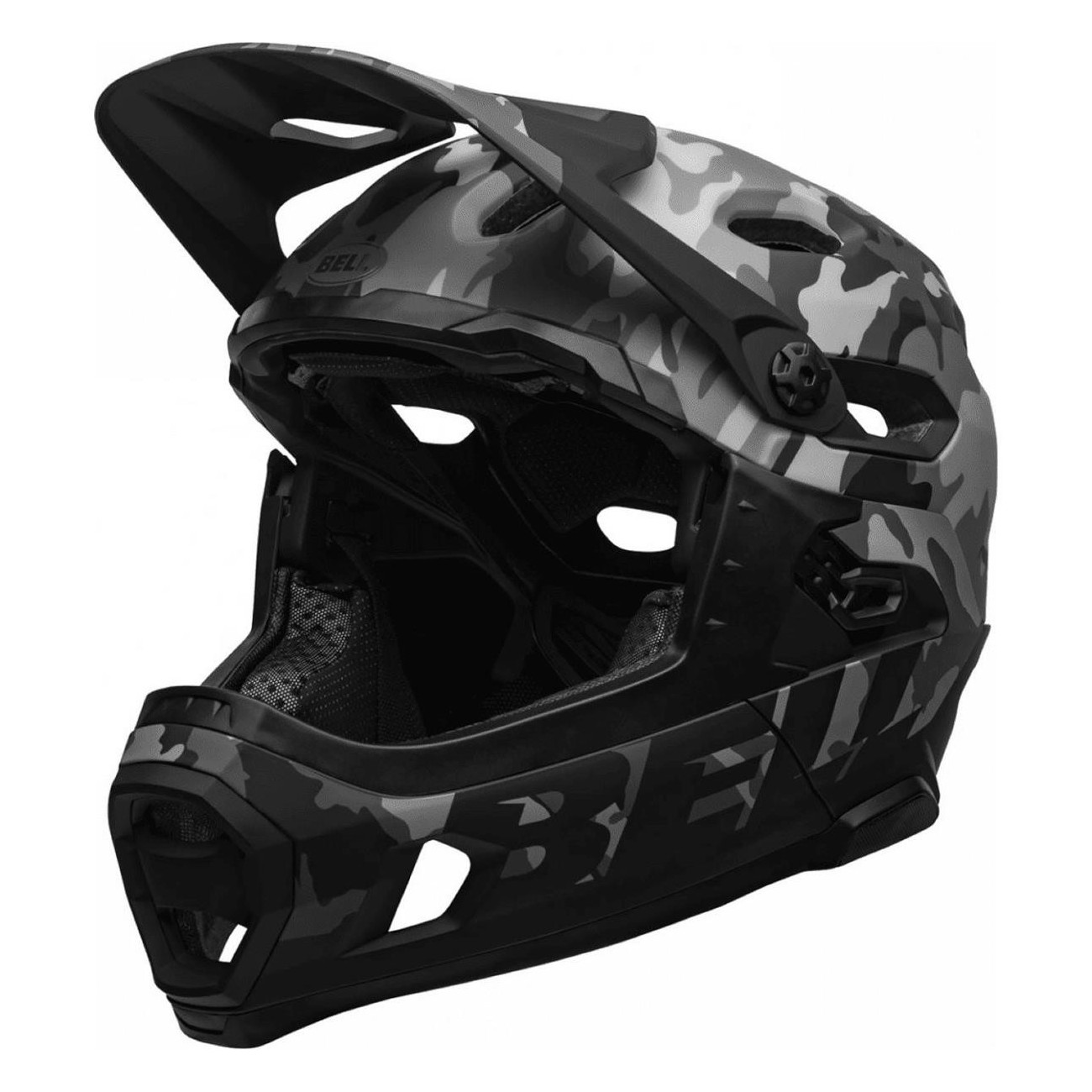 Casco Integrale Super DH Nero/Camo con MIPS, Taglia 58-62 cm, Certificato Downhill - 3 - Caschi - 0768686281747