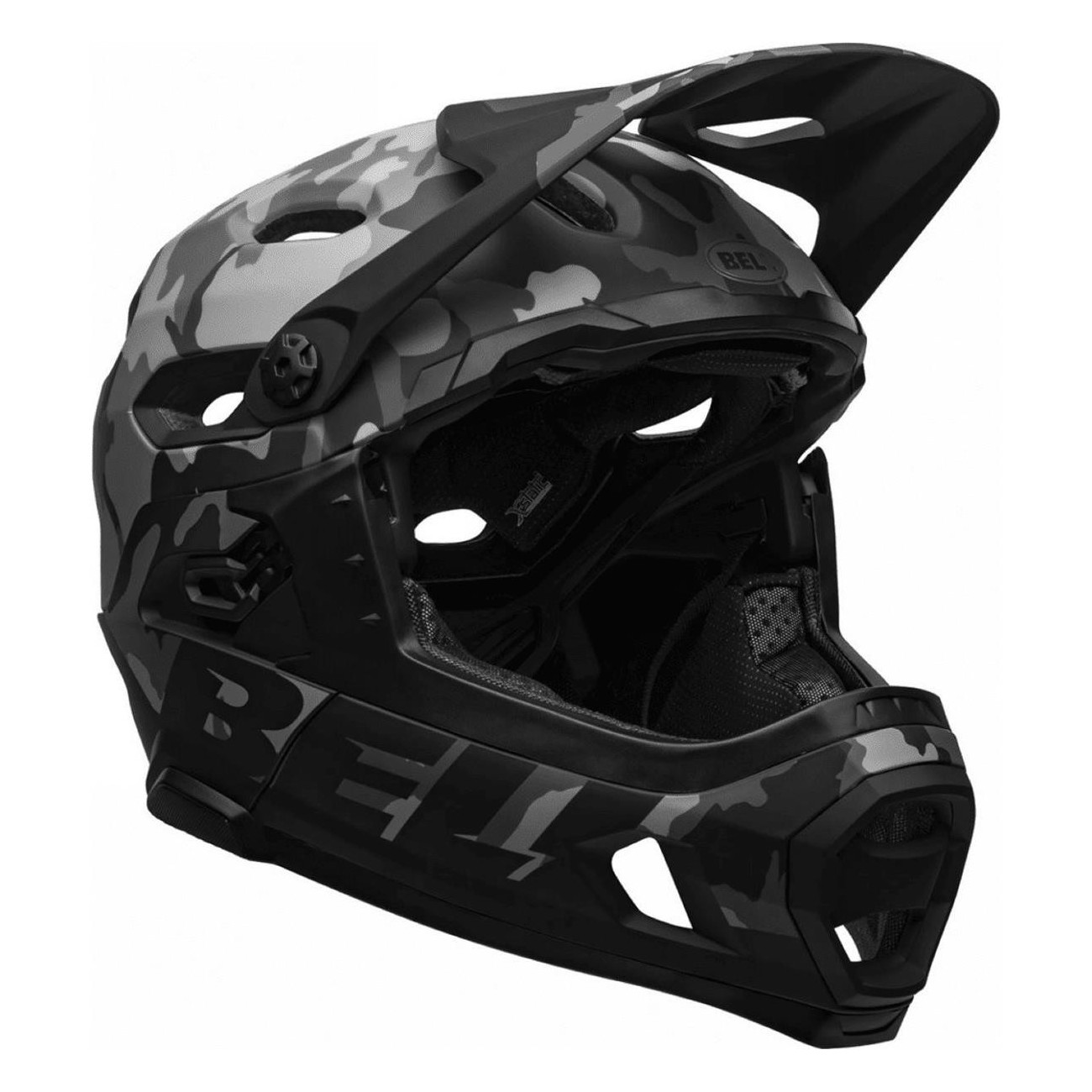 Casco Integrale Super DH Nero/Camo con MIPS, Taglia 58-62 cm, Certificato Downhill - 4 - Caschi - 0768686281747