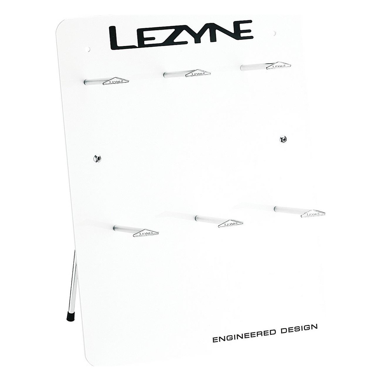 Espositore Universale Lezyne per Tavolo o Parete a Doghe - Include 6 Ganci in Alluminio da 150 mm, Misura 41x53 cm - 1 - Altro -