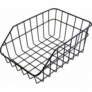 MVTEK Black Steel Rectangular Rear Basket 40x30x23 cm for Bicycle - 1