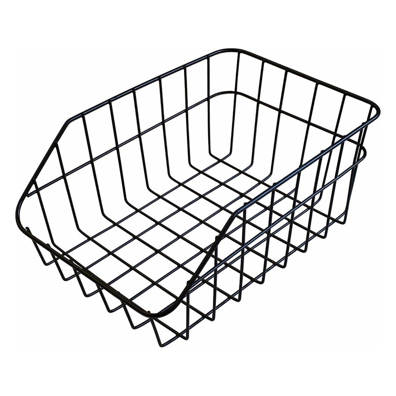 MVTEK Black Steel Rectangular Rear Basket 40x30x23 cm for Bicycle - 1