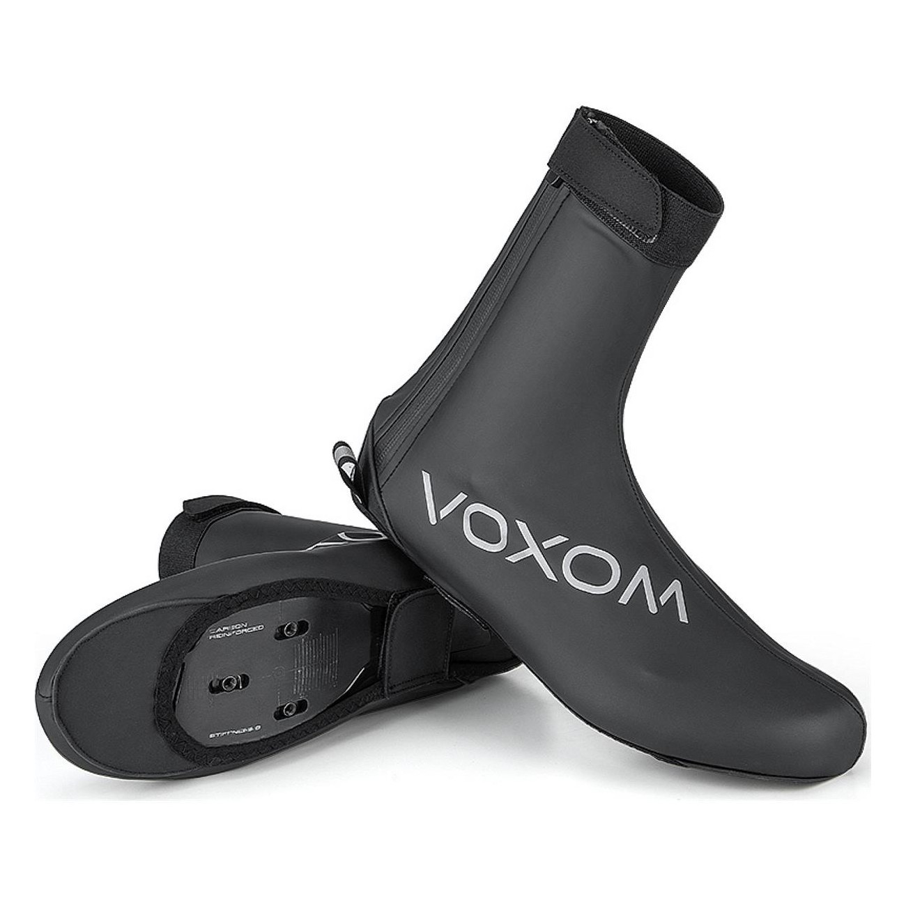 Couvre-chaussures de vélo XXXL en PU avec intérieur en micropolaire, noir - 1